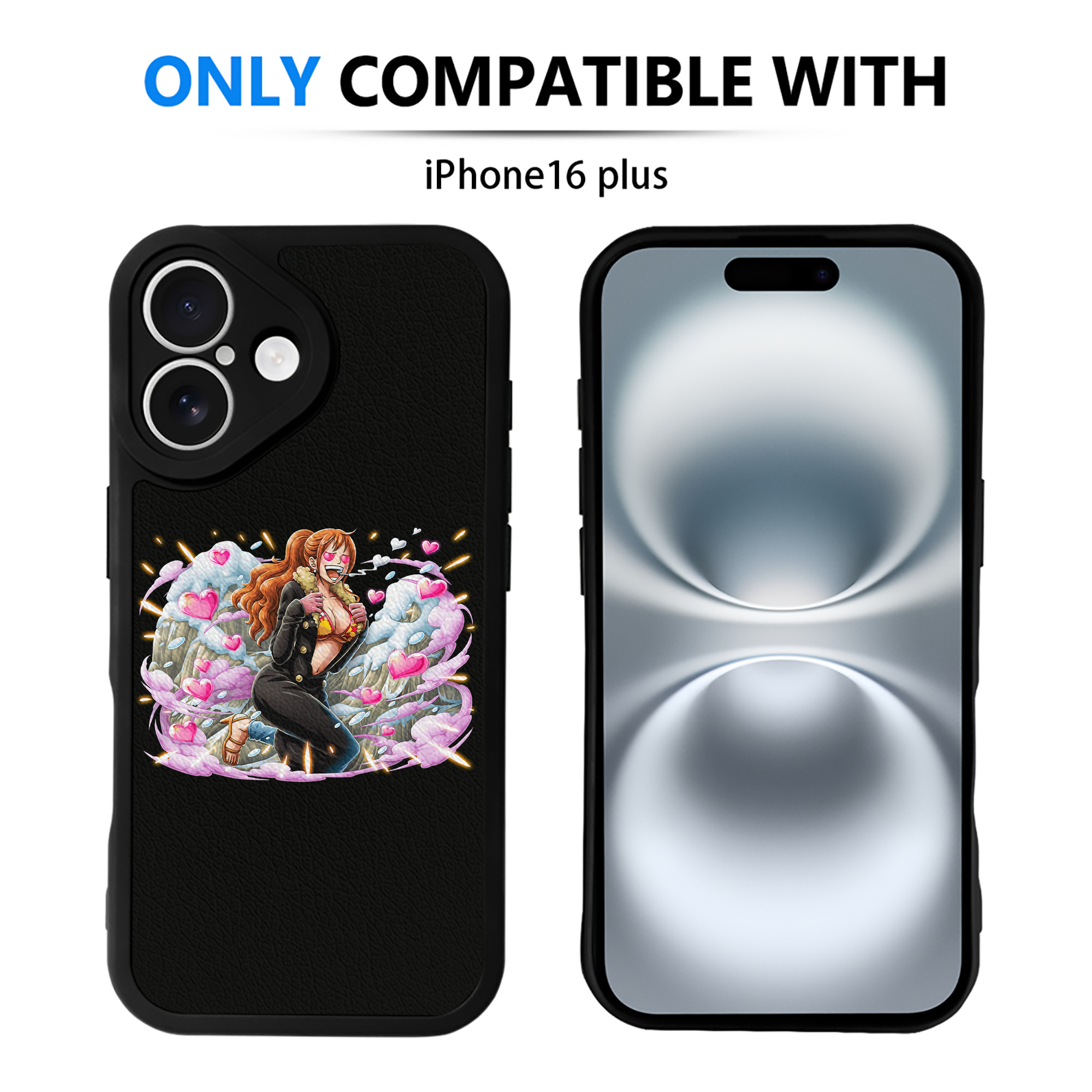 （画像用） ワンピース ナミ ONE PIECE Nami 【iPhone 16シリーズ対応】シリコンスマホケース（レザー調） 材質：シリコン